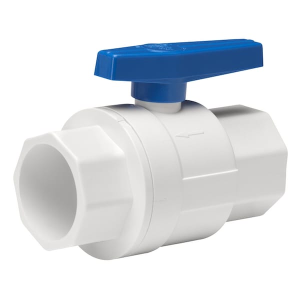 Kbi Homewerks 1-1/2 in. PVC Slip Ball Valve Full Port Quarter-Turn Lever For Non-Potable Water VBVP40LTE7B - main